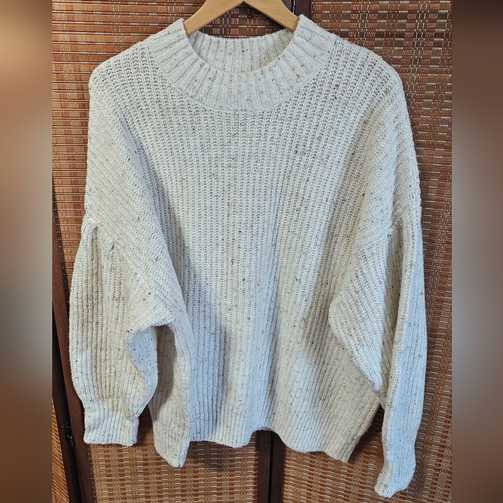 Old Navy Mock-Neck Speckled Cream Sweater Size 3X